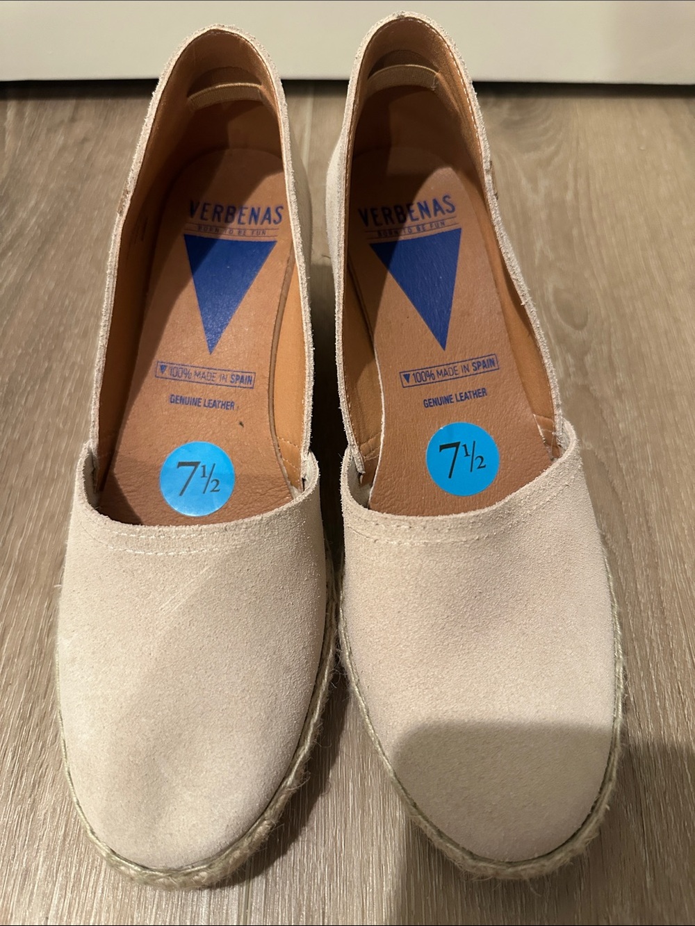 Verbenas Cream Suede Espadrille Flats